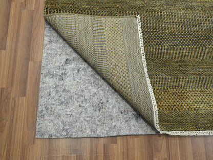 Brown 9'2" x 12'6" Modern / Contemporary Hand knotted Wool/Silk Rug - Sku: O076323