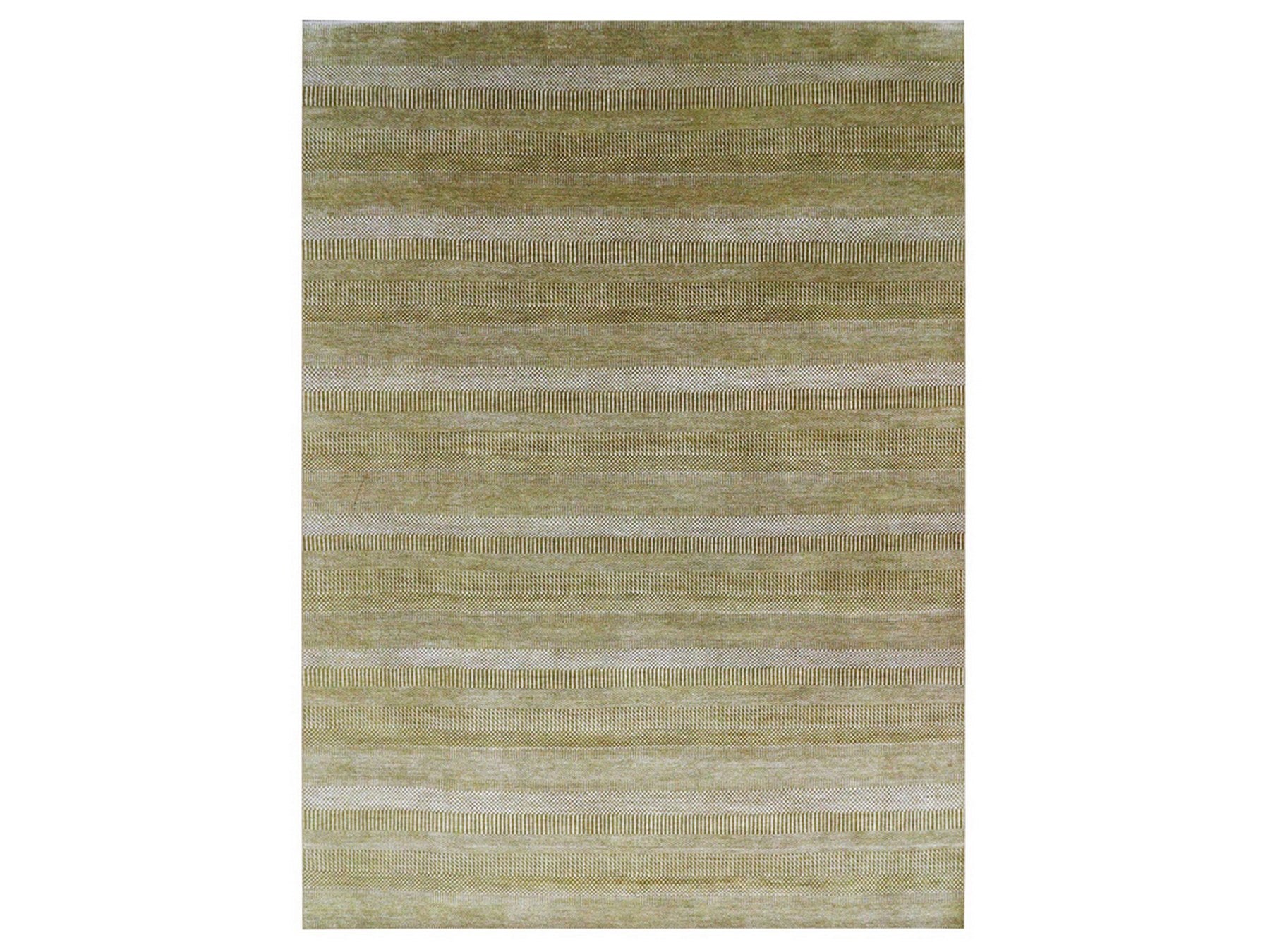 Modern / Contemporary hand-knotted wool/silk rug in Brown, 9' x 12'3" — SKU O076327