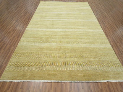 Brown 9'0" x 12'3" Modern / Contemporary Hand knotted Wool/Silk Rug - Sku: O076327