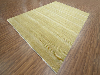 Brown 9'0" x 12'3" Modern / Contemporary Hand knotted Wool/Silk Rug - Sku: O076327
