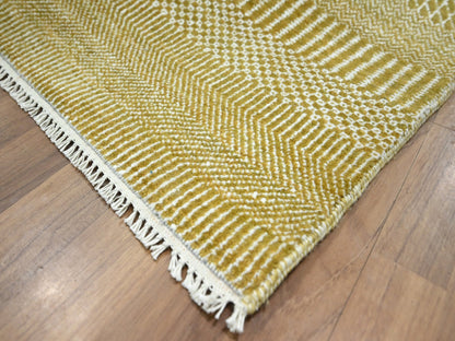 Brown 9'0" x 12'3" Modern / Contemporary Hand knotted Wool/Silk Rug - Sku: O076327