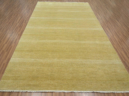 Brown 9'0" x 12'0" Modern / Contemporary Hand knotted Wool/Silk Rug - Sku: O076329