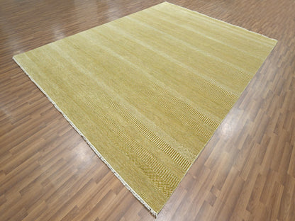 Brown 9'0" x 12'0" Modern / Contemporary Hand knotted Wool/Silk Rug - Sku: O076329