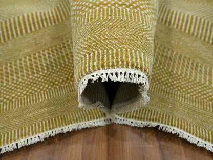 Brown 9'0" x 12'0" Modern / Contemporary Hand knotted Wool/Silk Rug - Sku: O076329