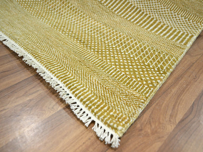 Brown 9'0" x 12'0" Modern / Contemporary Hand knotted Wool/Silk Rug - Sku: O076329