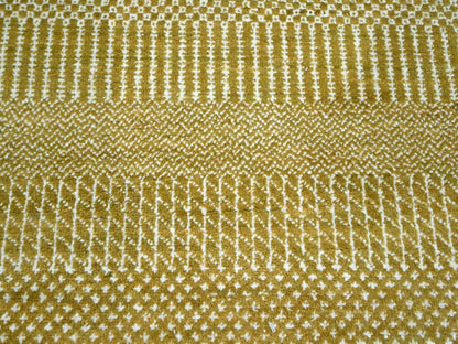 Brown 9'0" x 12'0" Modern / Contemporary Hand knotted Wool/Silk Rug - Sku: O076329