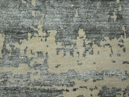 Modern / Contemporary hand-knotted wool/silk rug in Gray, 11'10" x 14'11" — SKU O076331 (view 8)