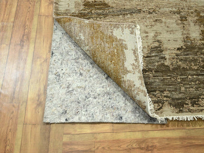 Beige 8'11" x 11'11" Modern and Contemporary Hand knotted Wool/Silk Rug - Sku: O076339