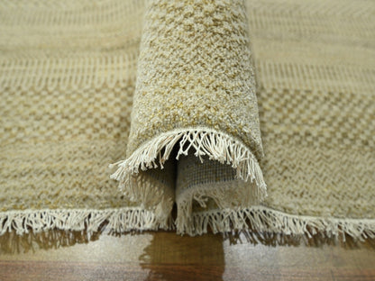 Brown 9'1" x 12'3" Modern / Contemporary Hand knotted Wool/Silk Rug - Sku: O076341
