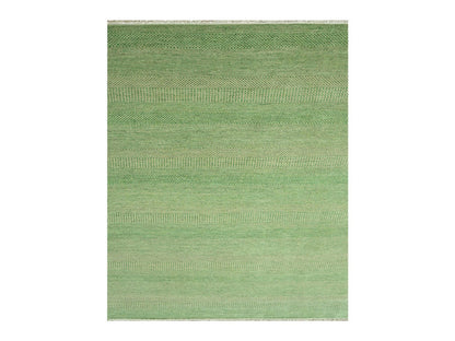 Green 8'1" x 10'3" Modern / Contemporary Hand knotted Wool/Silk Rug - Sku: O076343