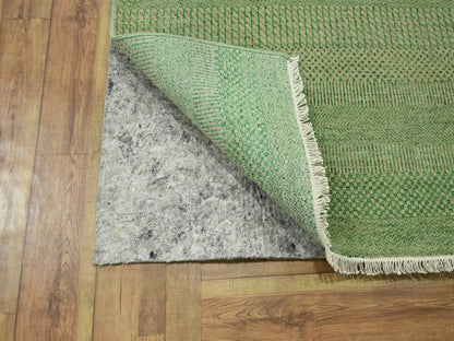 Green 8'1" x 10'3" Modern / Contemporary Hand knotted Wool/Silk Rug - Sku: O076343