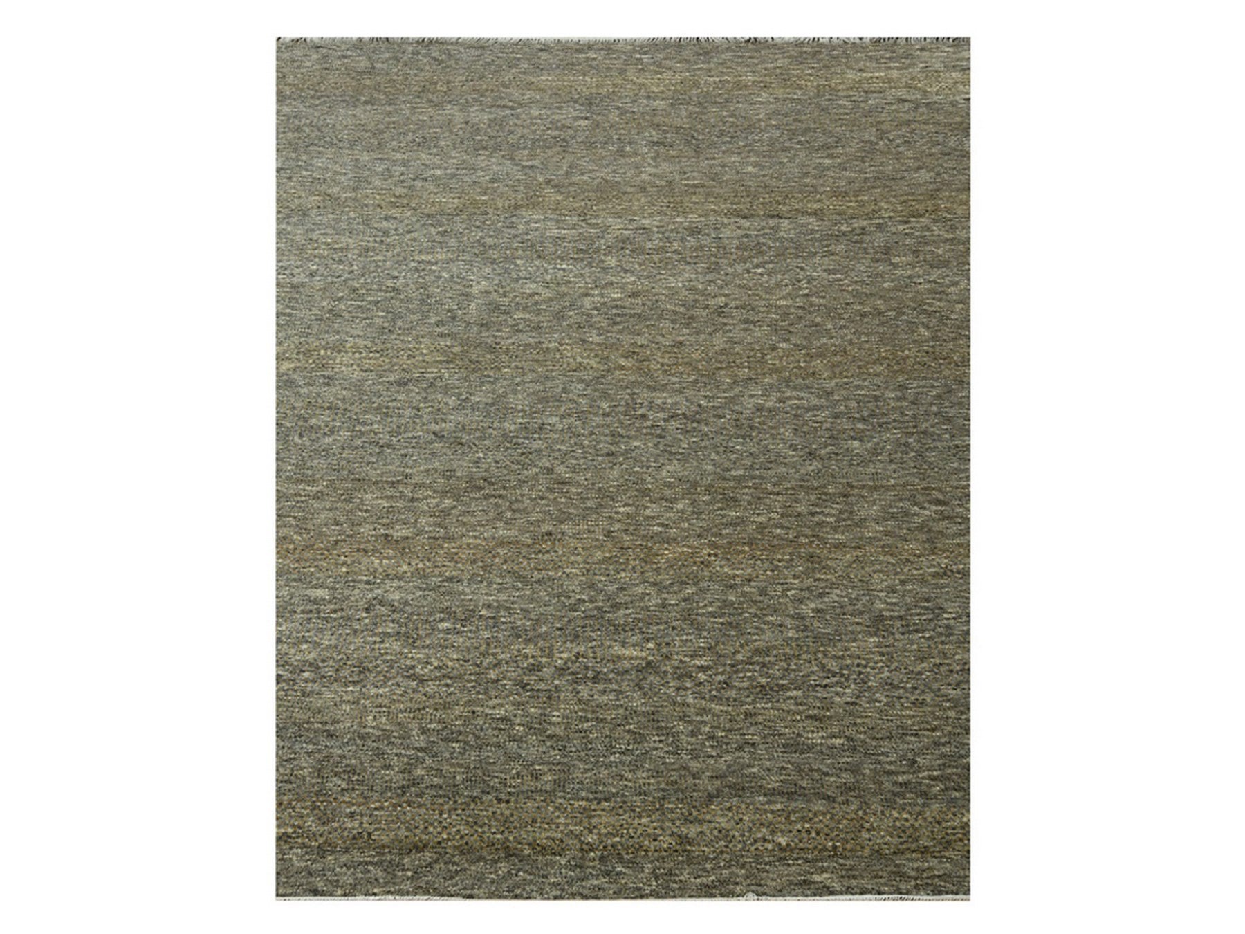 Modern / Contemporary hand-knotted wool/silk rug in Brown, 8' x 10' — SKU O076344