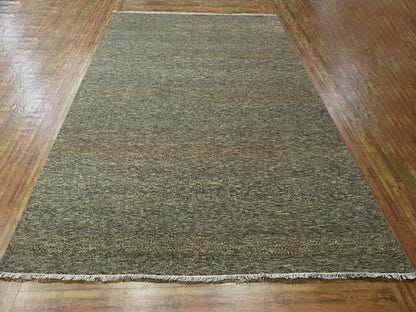 Brown 8'0" x 10'0" Modern / Contemporary Hand knotted Wool/Silk Rug - Sku: O076344