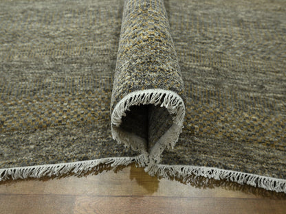 Brown 8'0" x 10'0" Modern / Contemporary Hand knotted Wool/Silk Rug - Sku: O076344