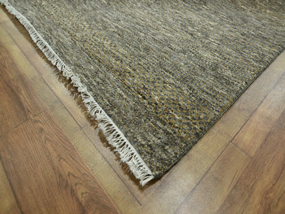 Brown 8'0" x 10'0" Modern / Contemporary Hand knotted Wool/Silk Rug - Sku: O076344