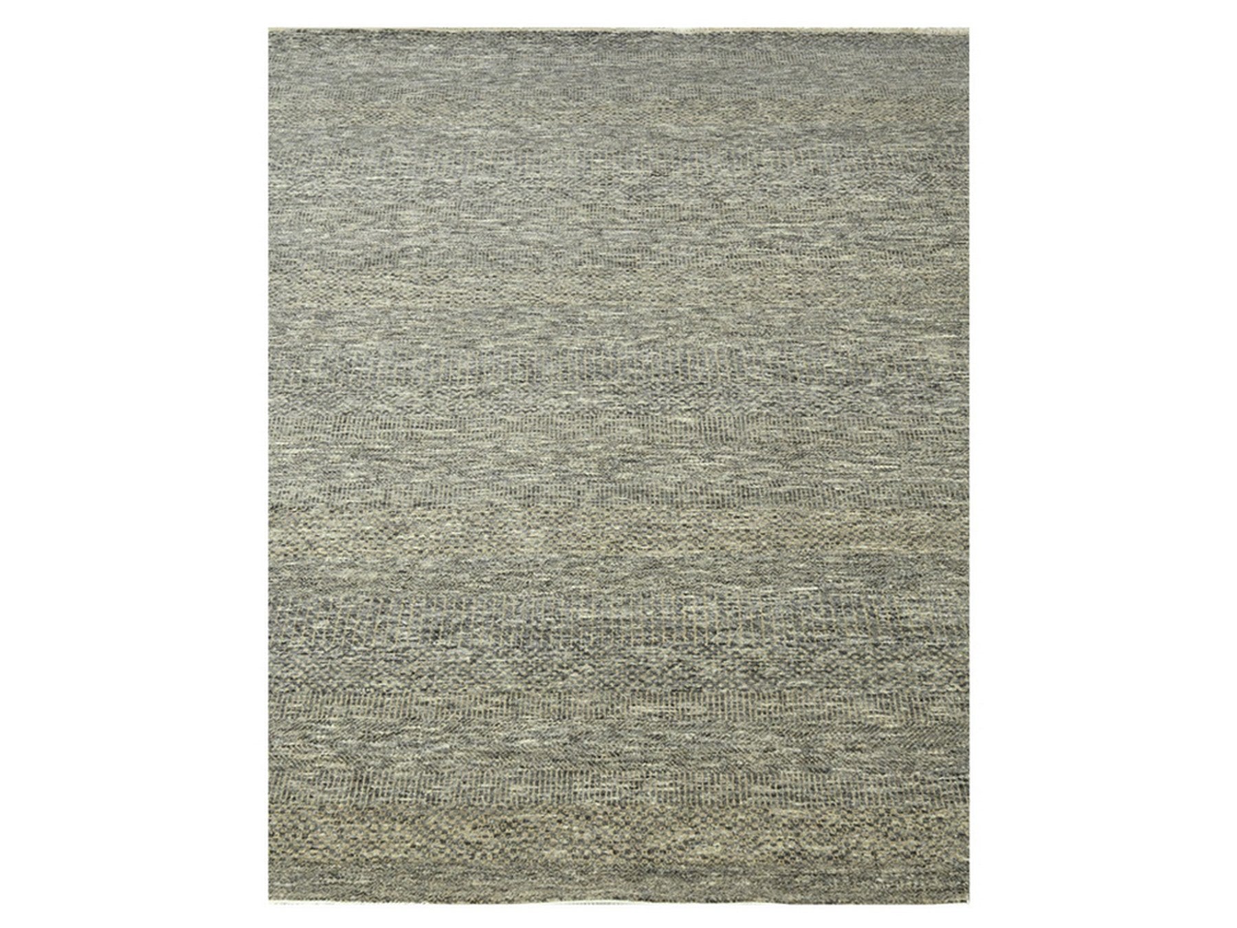 Modern / Contemporary hand-knotted wool/silk rug in Gray, 8' x 9'11" — SKU O076345