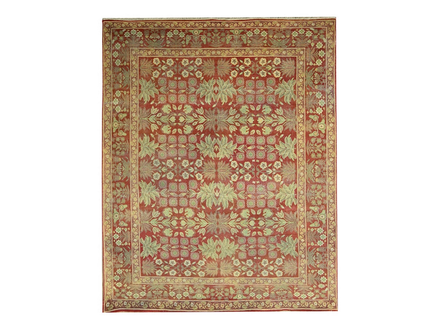 Agra Oushak hand-knotted wool rug in Red, 8' x 10'2" — SKU O076346