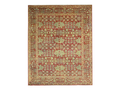 Agra Oushak hand-knotted wool rug in Red, 8' x 10'2" — SKU O076346