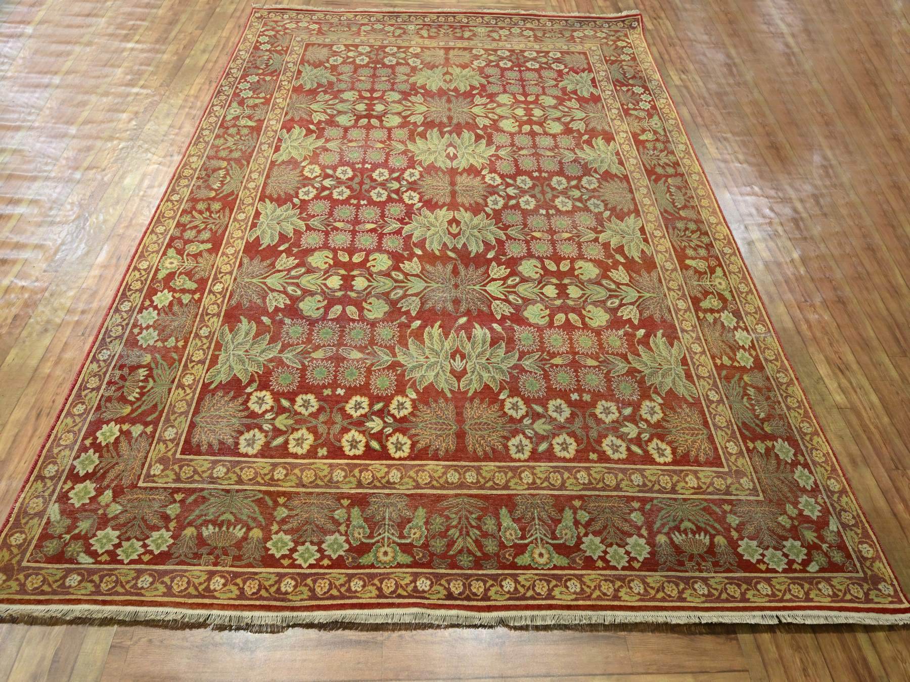 Agra Oushak hand-knotted wool rug in Red, 8' x 10'2" — SKU O076346 (view 2)