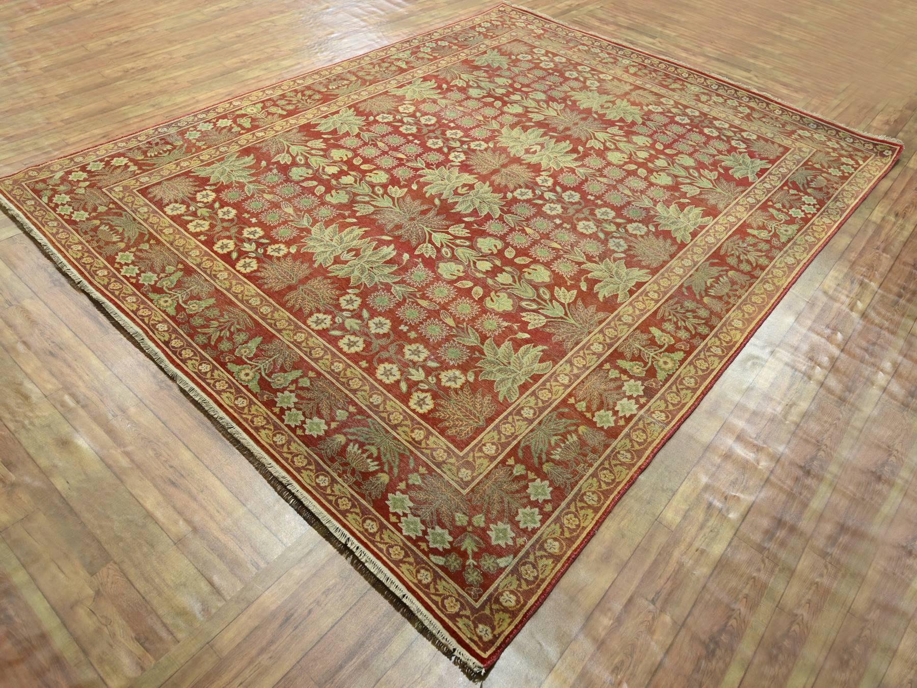 Agra Oushak hand-knotted wool rug in Red, 8' x 10'2" — SKU O076346 (view 3)