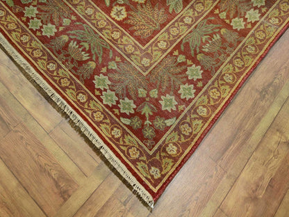 Agra Oushak hand-knotted wool rug in Red, 8' x 10'2" — SKU O076346 (view 6)