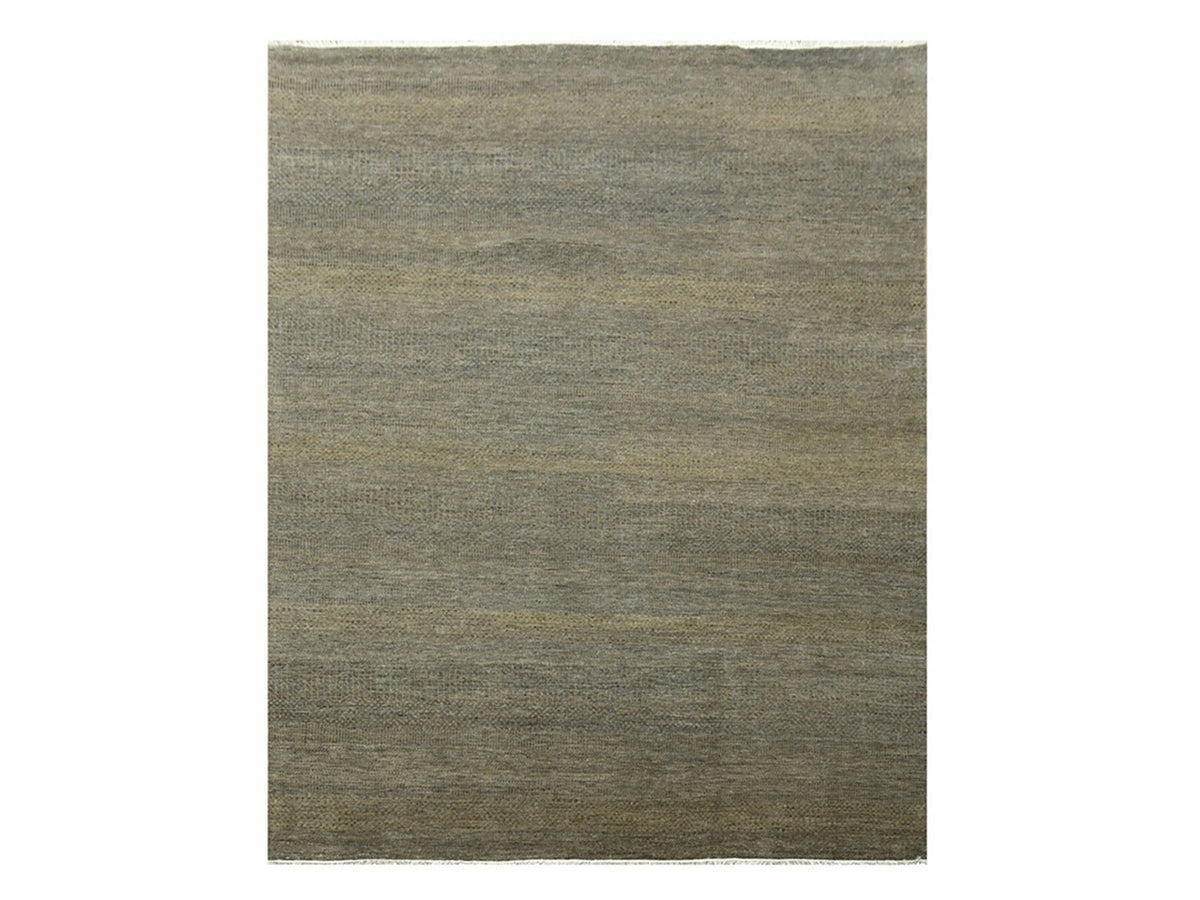 Modern / Contemporary hand-knotted wool/silk rug in Brown, 7'10" x 10' — SKU O076347