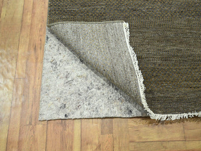 Brown 7'10" x 10'0" Modern / Contemporary Hand knotted Wool/Silk Rug - Sku: O076347