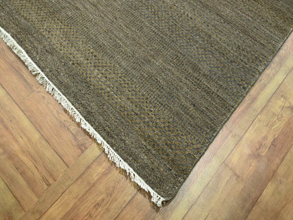 Brown 7'10" x 10'0" Modern / Contemporary Hand knotted Wool/Silk Rug - Sku: O076347