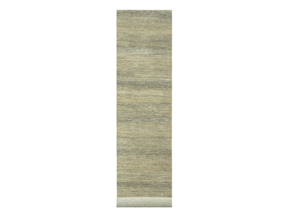 Brown 2'6" x 20'4" Modern / Contemporary Hand knotted Wool/Silk Rug - Sku: O076348