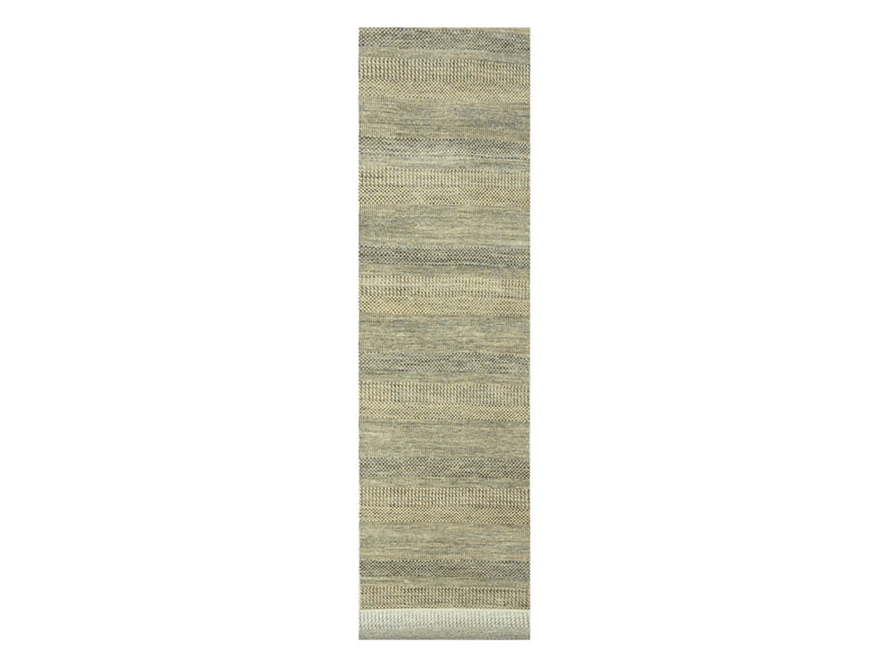 Modern / Contemporary hand-knotted wool/silk runner in Brown, 2'7" x 20'4" — SKU O076349