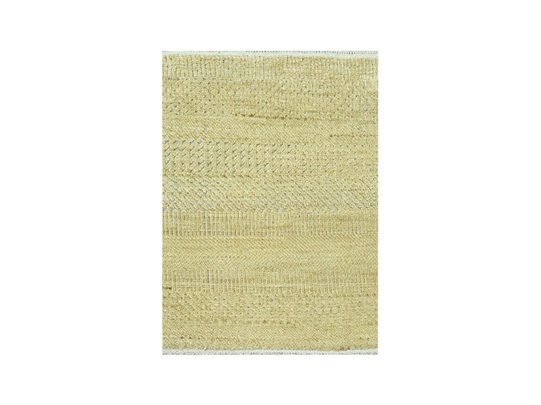 Modern / Contemporary hand-knotted wool/silk rug in Brown, 2' x 2' — SKU O076353