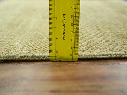 Brown 2'0" x 2'0" Modern / Contemporary Hand knotted Wool/Silk Rug - Sku: O076354