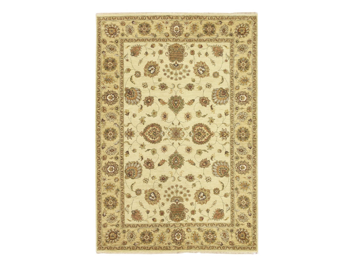 Ziegler Oushak hand-knotted wool rug in Ivory & Beige, 5'5" x 8' — SKU O076355