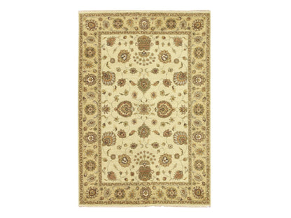 Ziegler Oushak hand-knotted wool rug in Ivory & Beige, 5'5" x 8' — SKU O076355