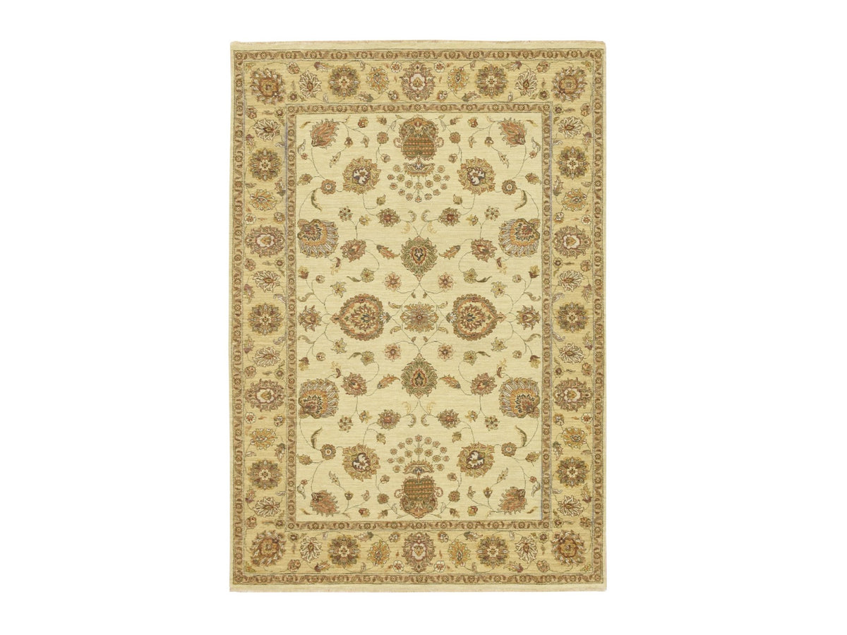 Ziegler Oushak hand-knotted wool rug in Ivory & Beige, 5'6" x 8'1" — SKU O076356