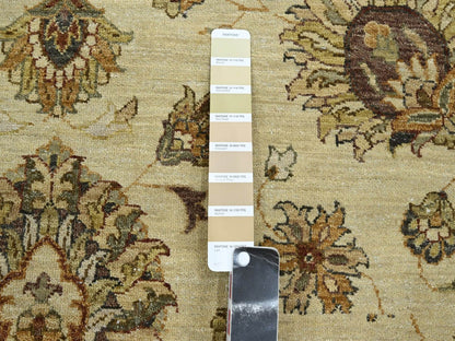 Beige 5'6" x 8'0" Oushak And Peshawar Hand knotted Wool Rug - Sku: O076357