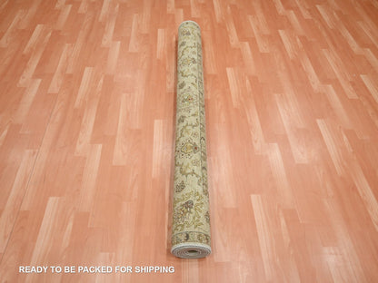 Beige 5'6" x 8'0" Oushak And Peshawar Hand knotted Wool Rug - Sku: O076357