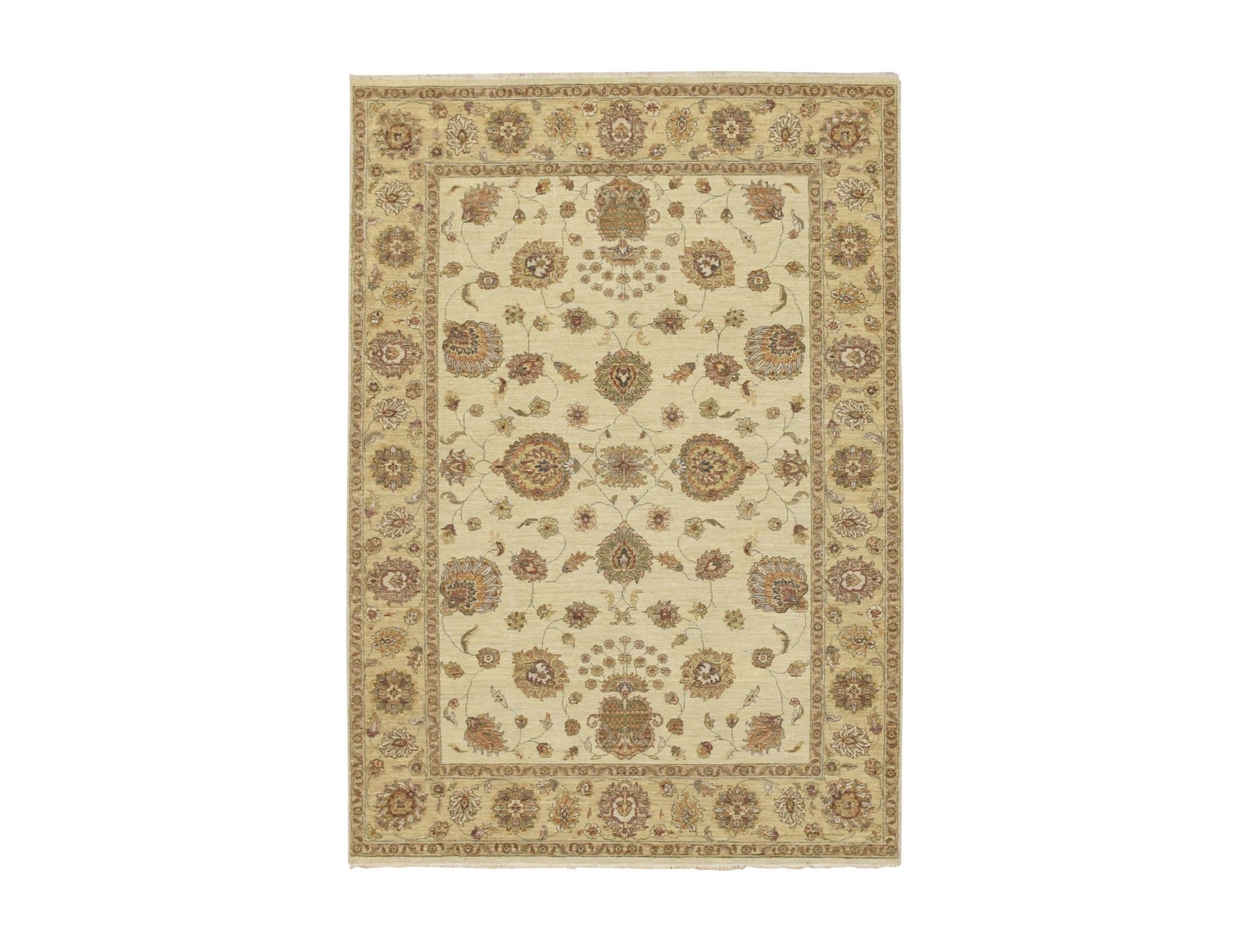 Ziegler Oushak hand-knotted wool rug in Ivory & Beige, 5'7" x 8' — SKU O076358