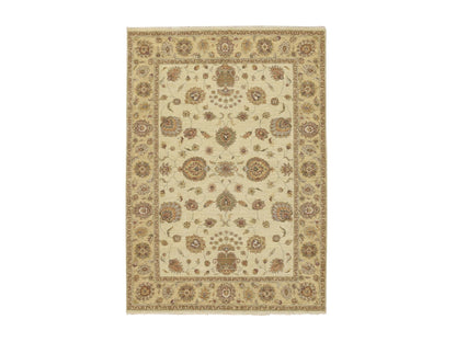 Ziegler Oushak hand-knotted wool rug in Ivory & Beige, 5'7" x 8' — SKU O076358