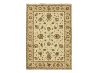 Ziegler Oushak hand-knotted wool rug in Ivory & Beige, 5'6" x 7'11" — SKU O076359