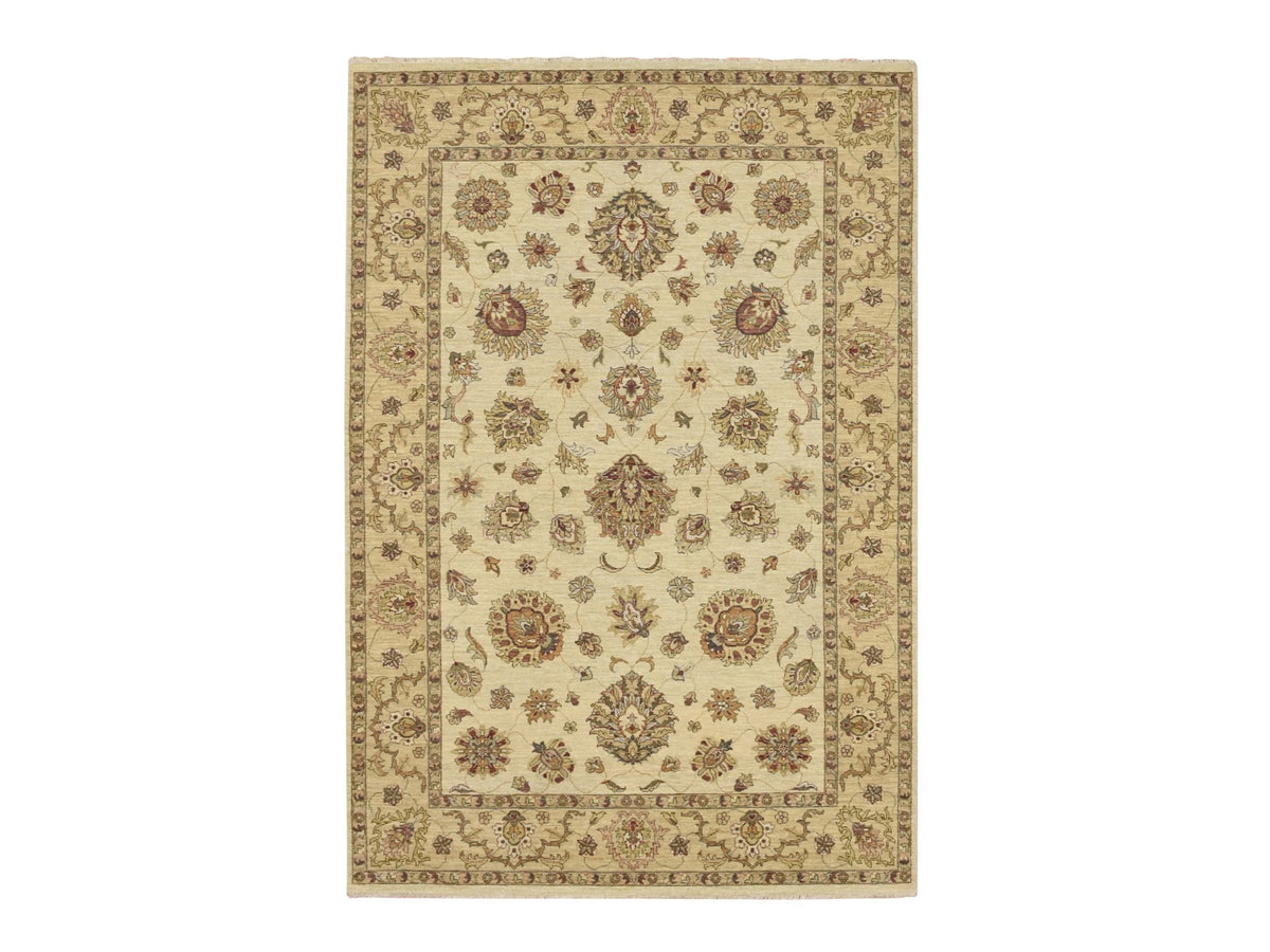 Ziegler Oushak hand-knotted wool rug in Ivory & Beige, 5'6" x 8'1" — SKU O076361