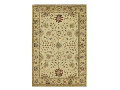 Ziegler Oushak hand-knotted wool rug in Ivory & Beige, 5'5" x 8'1" — SKU O076362
