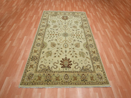 Ziegler Oushak hand-knotted wool rug in Ivory & Beige, 5'5" x 8'1" — SKU O076362 (view 2)