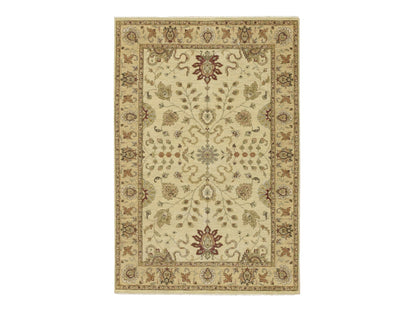 Ziegler Oushak hand-knotted wool rug in Ivory & Beige, 5'4" x 8' — SKU O076363