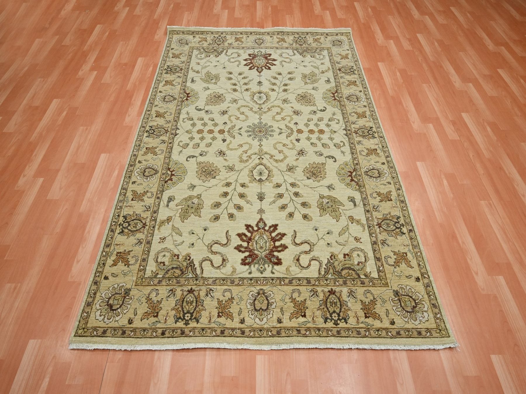 Ziegler Oushak hand-knotted wool rug in Ivory & Beige, 5'4" x 8' — SKU O076363 (view 2)