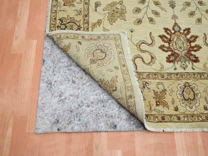Ivory 5'4" x 8'0" Oushak And Peshawar Hand knotted Wool Rug - Sku: O076363
