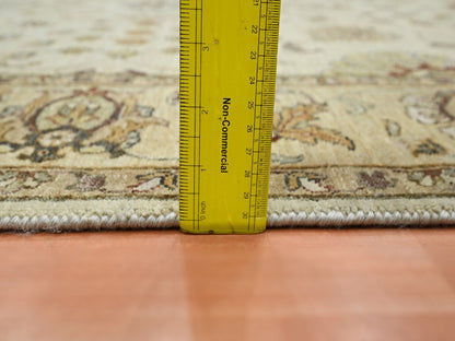 Ivory 5'4" x 8'0" Oushak And Peshawar Hand knotted Wool Rug - Sku: O076363
