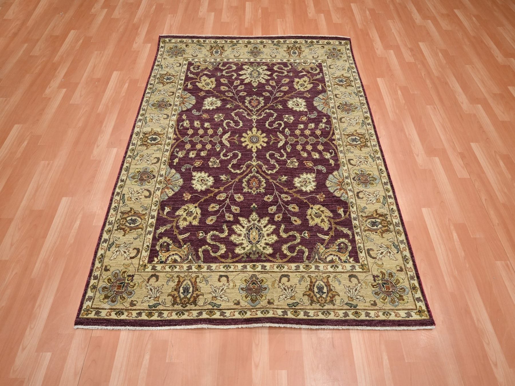 Ziegler Oushak hand-knotted wool rug in Red & Beige, 5'1" x 6'5" — SKU O076364 (view 2)