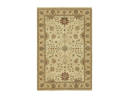 Ziegler Oushak hand-knotted wool rug in Ivory & Beige, 5'5" x 8'4" — SKU O076365