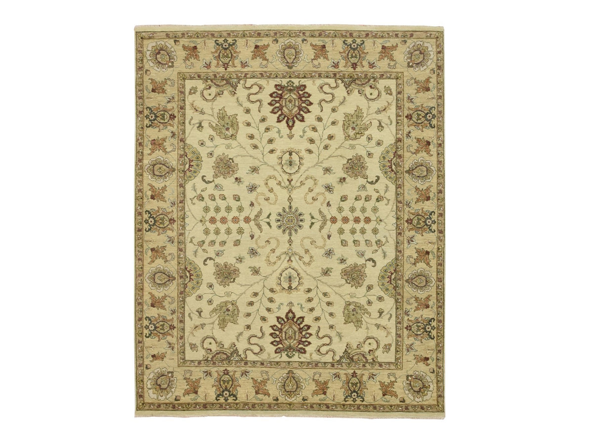 Ziegler Oushak hand-knotted wool rug in Ivory & Beige, 6'5" x 8'1" — SKU O076367